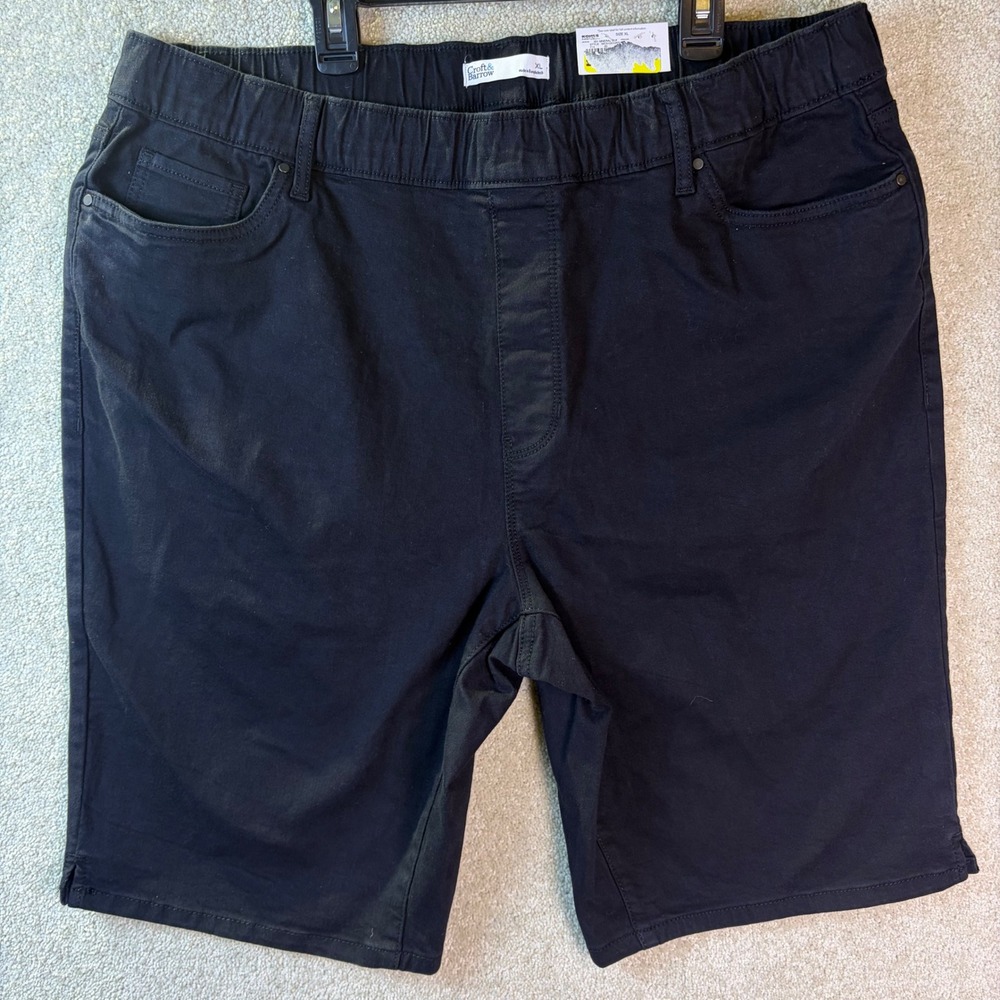 Croft & Barrow Bermuda Shorts Women XL Black Mid Rise Pull On Stretch Cotton NEW